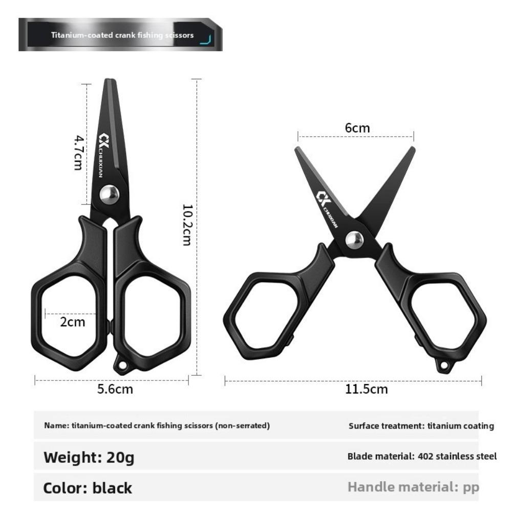 Titanium Plated Fishing Scissors Portable Design Stainless Steel Portable Scissors PE Line Cutting Hanging Strings