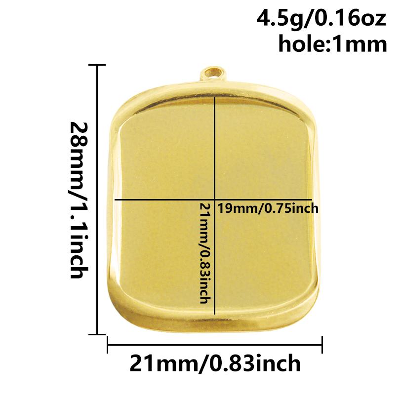 5pcs/Lot Gold Color Geometric Cobochons Stainless Steel Blank Settings Oval Heart Round Pendants For Jewelry Making Charms Bulk