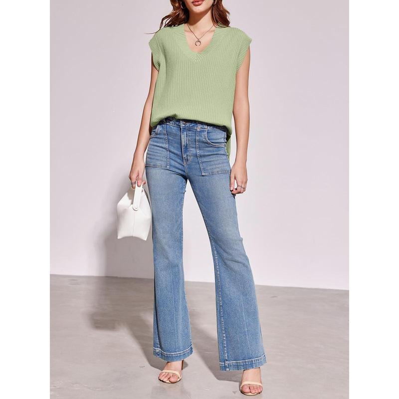 Ladies' V-neck Casual Knit Vest Top
