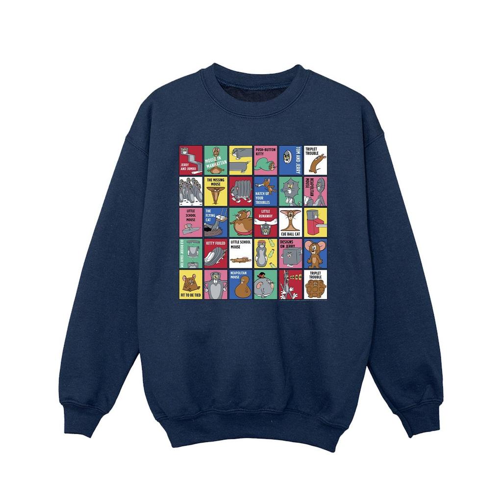 Tom and Jerry Girls Grid Squares Sweatshirt