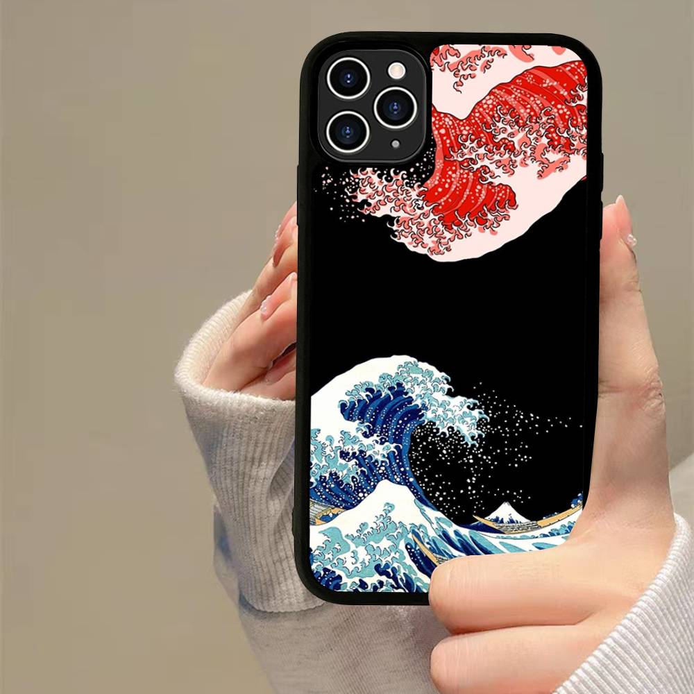 Classic Artwork Great Wave Off Kanagawa Phone Case For IPhone 17 16 Pro Max 11 12 13 14 15 Hard PC+TPU Bracket Back Cover