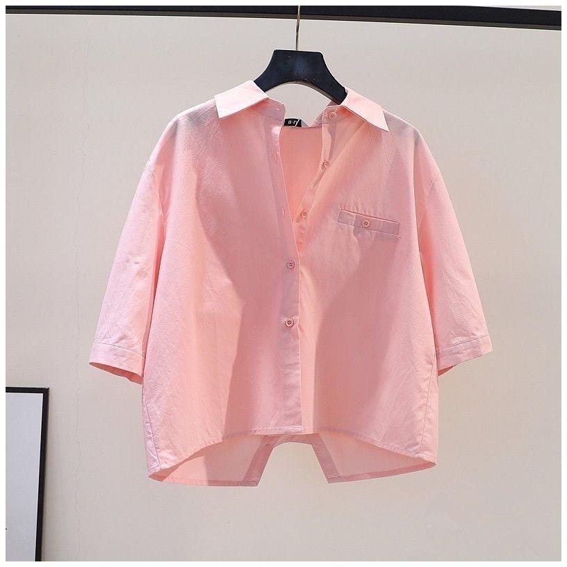 Women's Solid Color Casual Matching Shirt Design Simple Fresh Sweet Tops