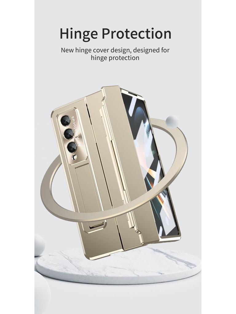 Kompatybilne etui na telefon Samsung Z Fold 7/6/5 z miejscem na rysik, podstawką, płaskim zawiasem i pełną ochroną przed upadkiem