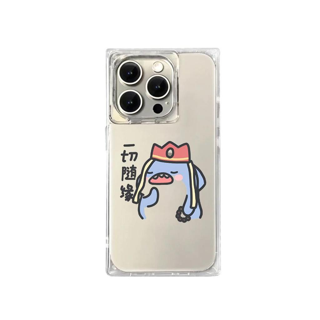 Square Back Tube Protection Clear Case For iPhone 11 12 14 Pro Max 15 Plus 13 16 ProMax Anti-Oxygen,Everything Goes With Fate Pattern Casing