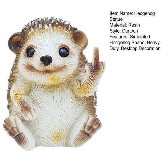 Middle Finger Hedgehog Statue Simulated Hedgehog Resin Figurine Animal Sculpture