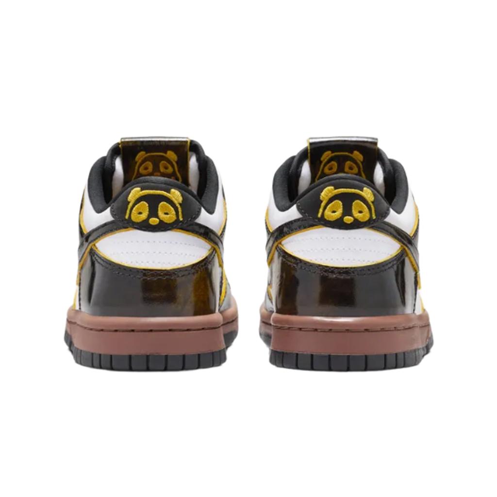 Nike Dunk Low SE GS Pacchetto Panda-Monium - Fauna Brown Sneakers per Bambini Bianco Nero Citron Brillante HQ9294-100