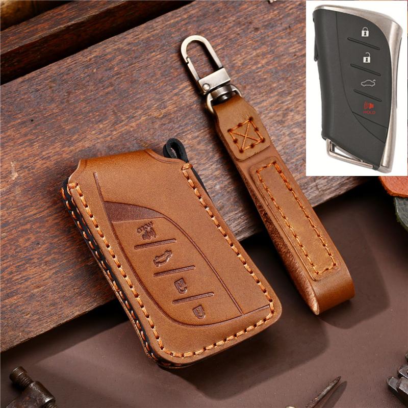 Leather Car Remote Key Cover For Lexus New ES200 ES300h LS500h NX350h NX400h RZ450e GX RX350h LX700h Key Case Holder Shell Chain