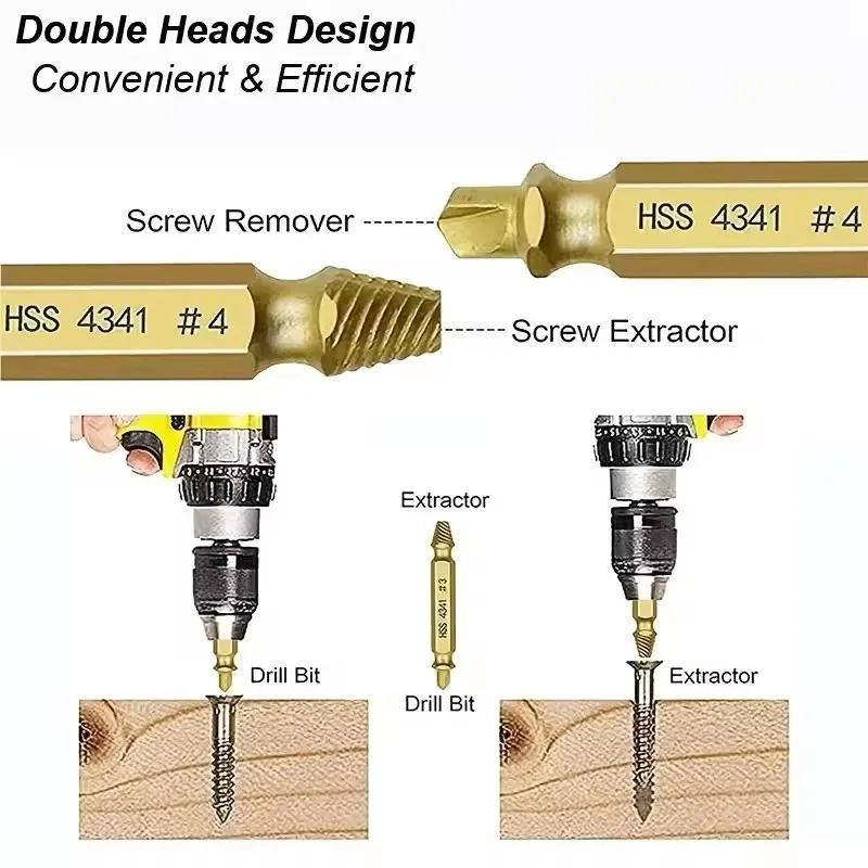 Damaged Broken Screw Extractor Drill Bit Set Stripped Broken Screw Bolt Remover Extractor Easily Take Easy Out Demolition Tools