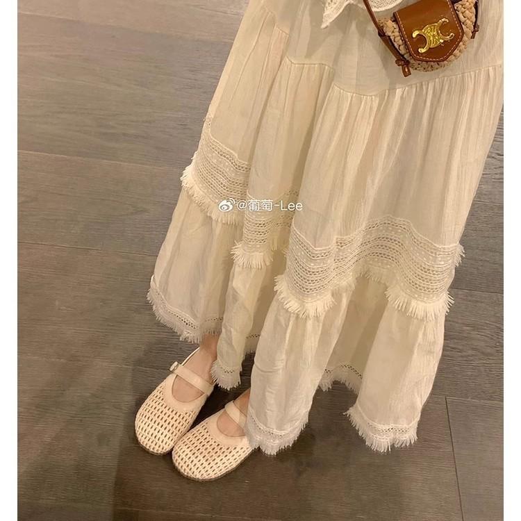 Grape mother, the same style, big round head, versatile, hollow weaving, one-character belt, flat bottom, half drag, lazy person, one pedal, bag head,