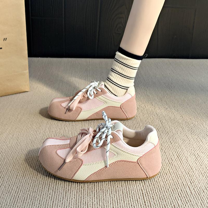 Niche Retro Yellow Women's Spring New Flat Bottom Inner Heightening Board Shoes Sports