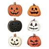 Indoor Halloween Ornaments 3Pcs Pumpkin Tabletop Decor, Rustic Face Wooden Block Small Decorative Figurines Ornaments, Farmhouse Desktop Craft