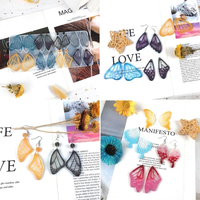 Earring Pendant Resin Molds Silicone Mold Butterfly Pendants Epoxy Crafts Jewelry Making Casting Mould Keychain Molds