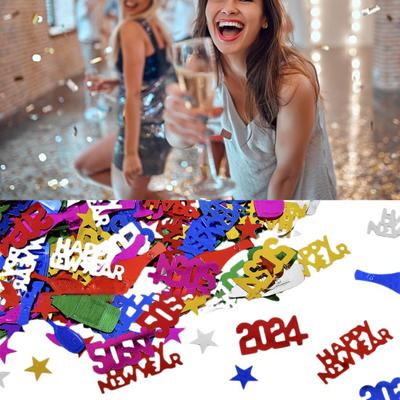 1 Set 2024 Happy Year Confetti Elegant Black Golden Silver Color Confetti for Parties Holiday Decorations