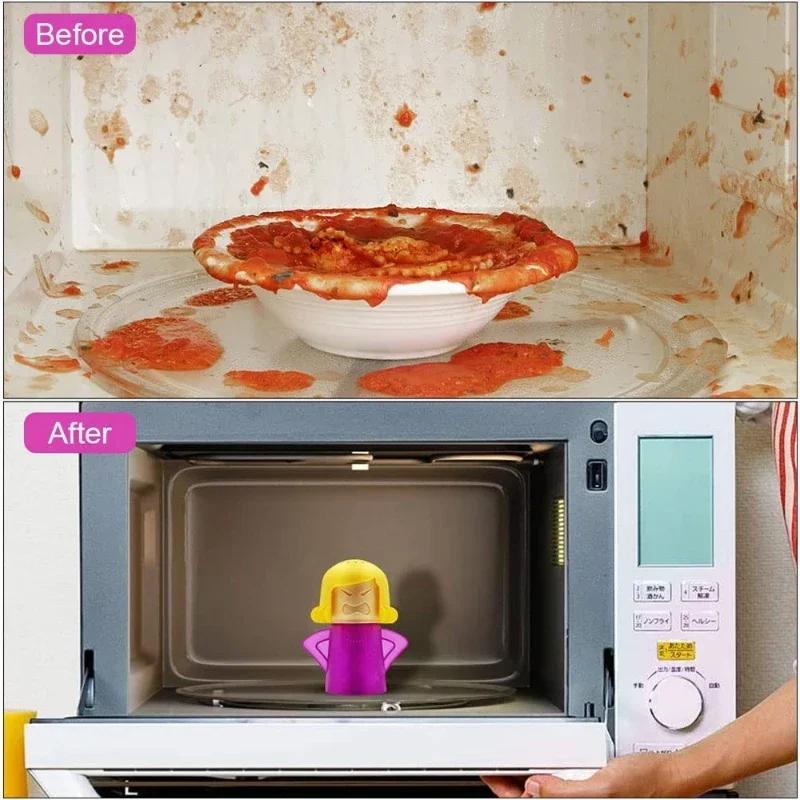 1-1pc Angry Mama Oven Steam Microwave Refrigerator Easily Remover Oil Dirt Fridge Deodorizer Kitchen Useful Cleaning Tools