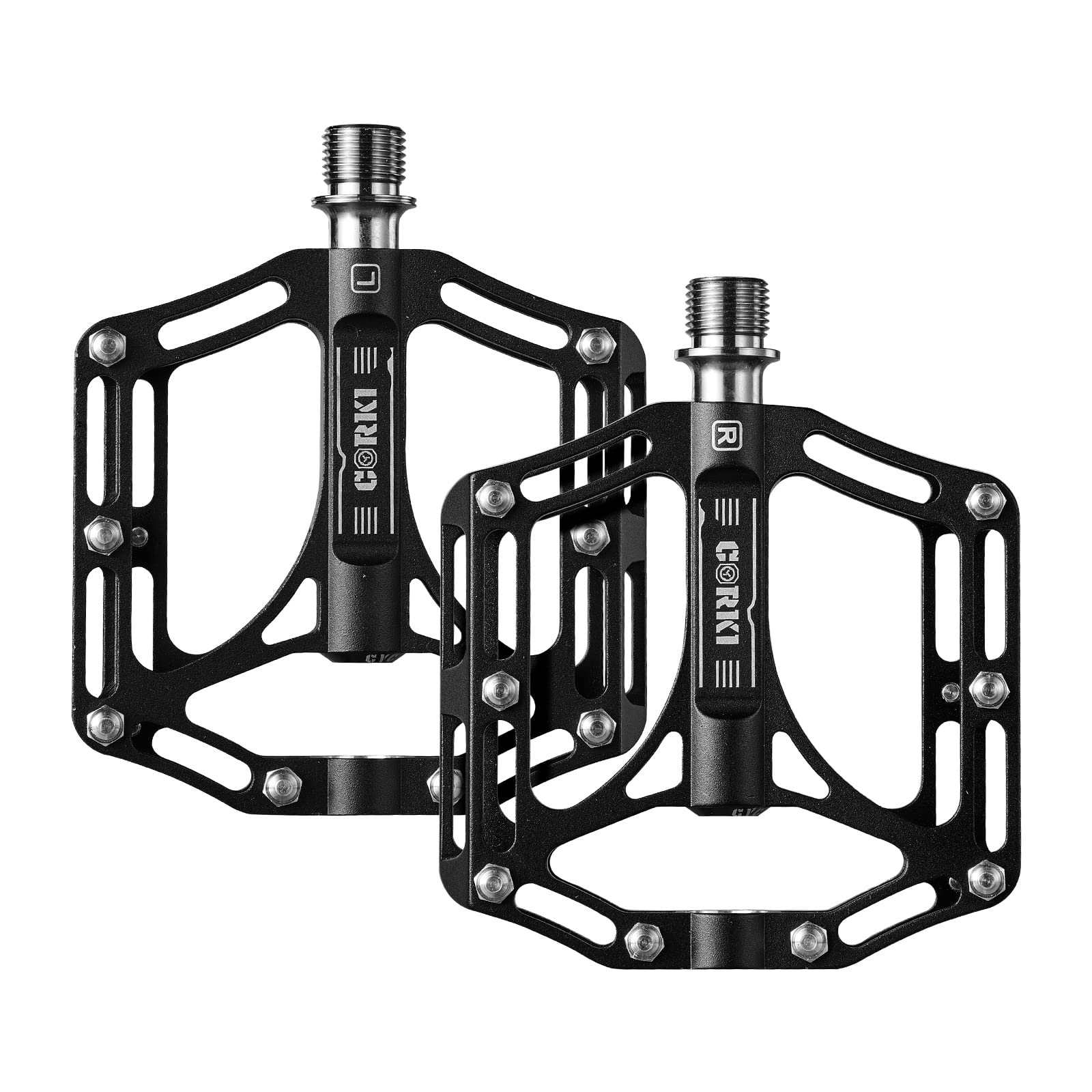 

Corki Cycles TOPO Titanium Flat Platform Mountain Bike Pedals - 9/16 - Black