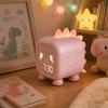 Réveil enfant - SHOP-STORY - Dino Rose - Veilleuse LED - Double alarme - Batterie 15j