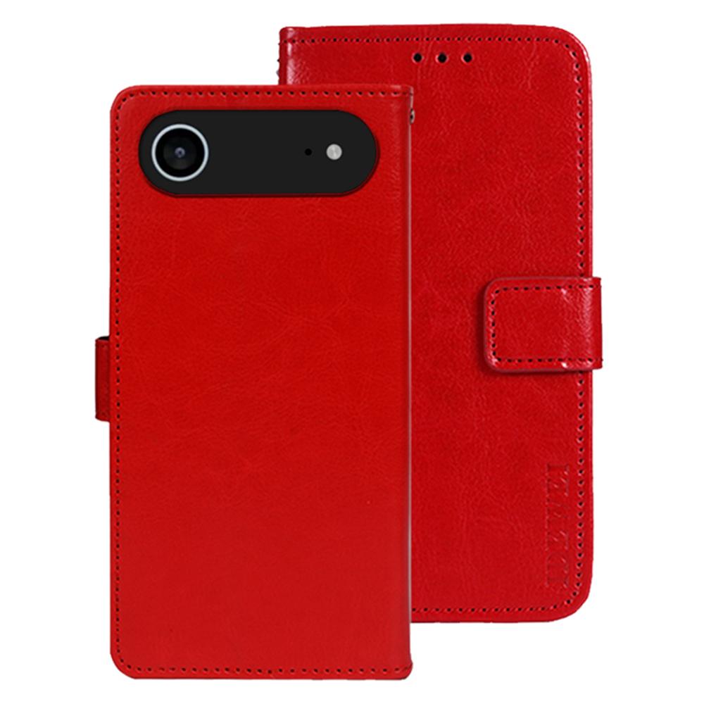 IDEWEI For iPhone 17 Air Stand Case Crazy Horse Texture Leather Phone Cover