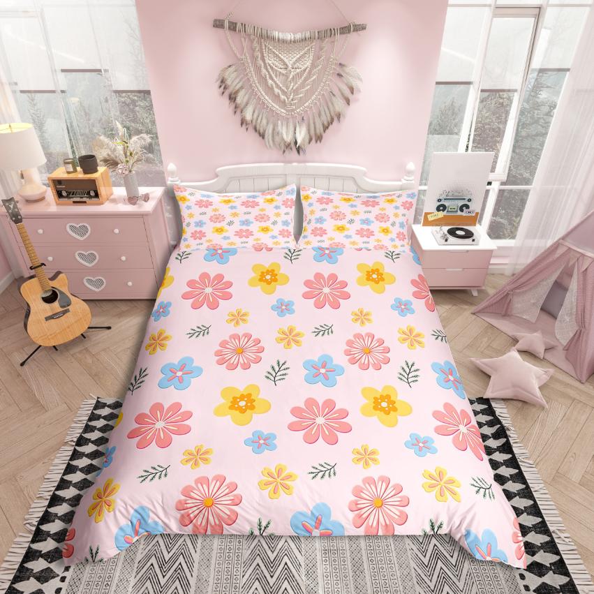 Comforter Homewish Retro Rustic Flower Chic Butterfly Comforter Setpink Red White Bed Set For Girls