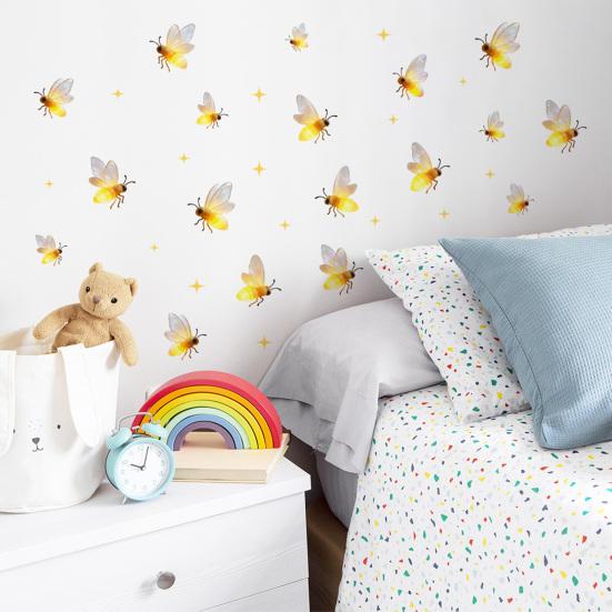 Adesivi Murali Lucciole Autoadesivi Impermeabili Insetti Decorazioni Murali Fai da Te Murales Decorativi per Camera da Letto Bambine Stanza dei Bambini Decorazione Asilo