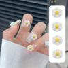 60pcs Realistic White Daisy Flowers with Yellow Centers - Flat-Bottom Floral Decorations, for DIY Crafts, Phone Cases, Nail Art