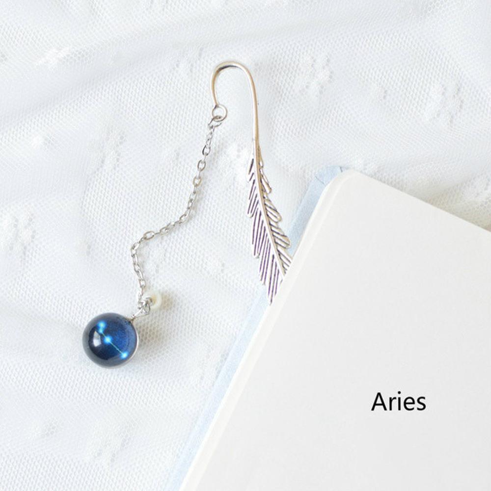 

Luminous Metal Book mark Creative Noctilucent Bookmark Bookmark Pendant Bookmark 12 Constellation Aries