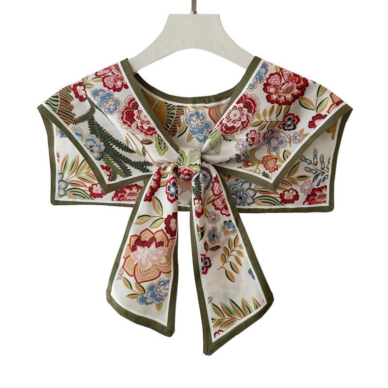 Perfect Match New Women Printed Shawl Fake Collar Detachable Big Lapel False Collar Shirt Kragen Sahte Yaka Kraagje For Clothing Accessories