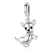Zirconia Color Sterling Cane Animaletto Cane Cane Bulldog Perline Adatte Braccialetto da Polso Originale Ciondolo Gioielli Fai da Te Braccialetto da Polso alla Moda