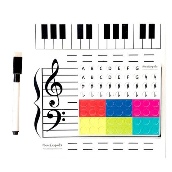 1 Set Music Staff Board Magnetic Erasable Paper Enjoyable Musical Instruction Whiteboard Toy for Kids