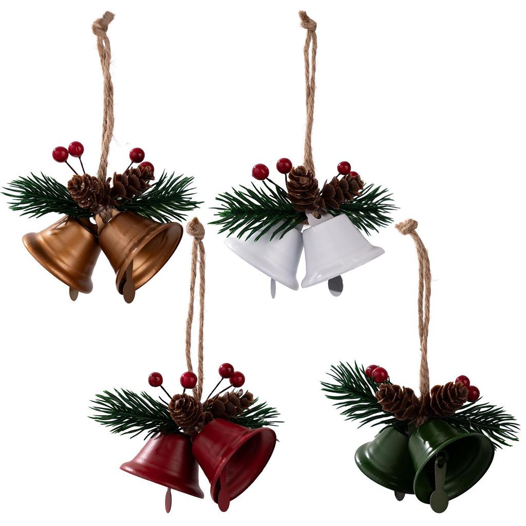 Haobei Red and Gold Christmas Bell Tree Ornament
