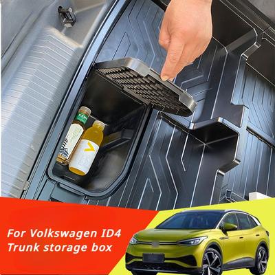 Para Volkswagen ID4 Organização Armazenamento Caixa Mágica Maximize o Espaço de Armazenamento Organização do Porta-malas Caixa de Armazenamento Acessórios