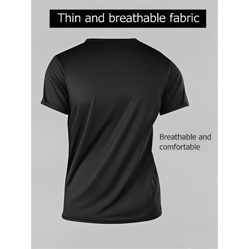 Men'S HOPE Pattern T-Shirt - Soft Stretch Fabric Fitness Top, Casual Wear - Breathable Summer Top, Ideal Gift for Him