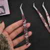 High Precision Curved Stickers Tweezers Anti-static Eyelash Curler  Miniature Scene Stickers