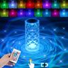 LED Crystal Desk Lamp Projector Bedside Atmosphere Light 3/16 Color Touch Adjustable Night Light Diamond Small Night Light Romantic Hand Gift