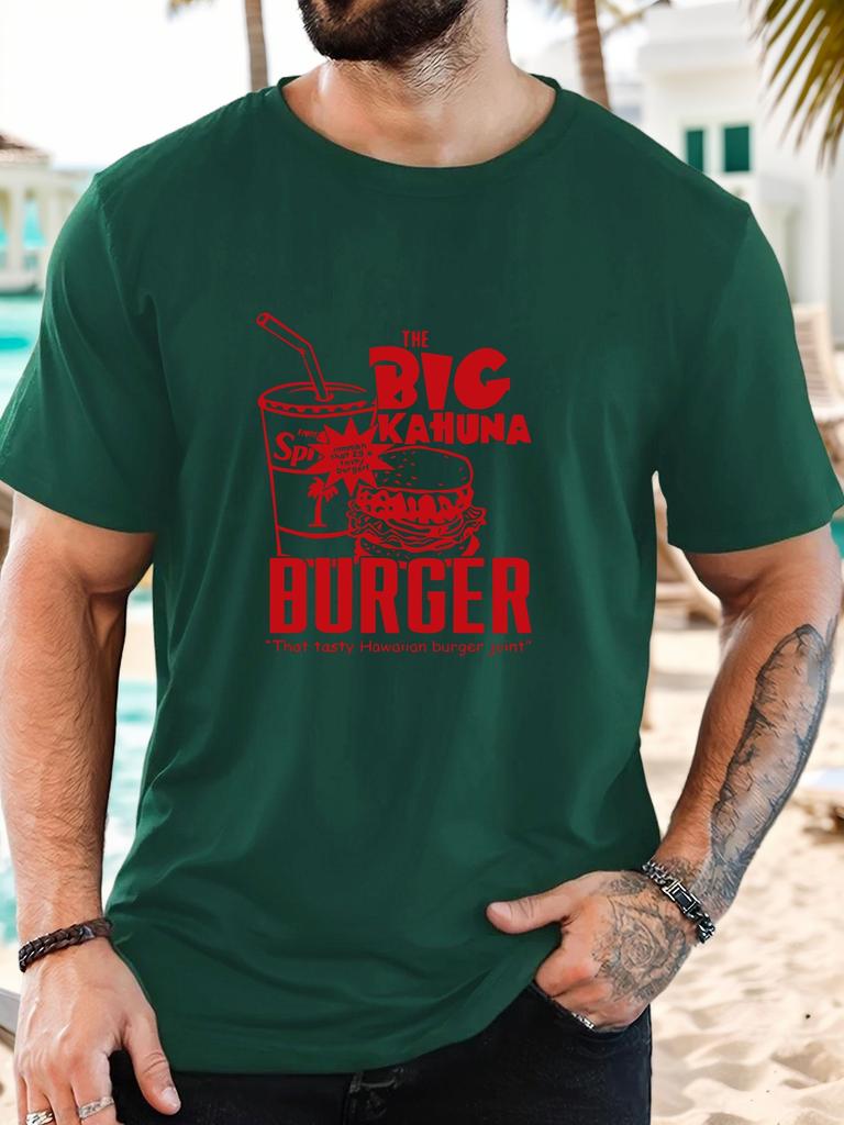 Fashion Unisexs Yellow Basic Tee Classic The Big Kahuna Burger Retro Diner Fast Food Movie Inspired Casual Short Sleeve Shirts