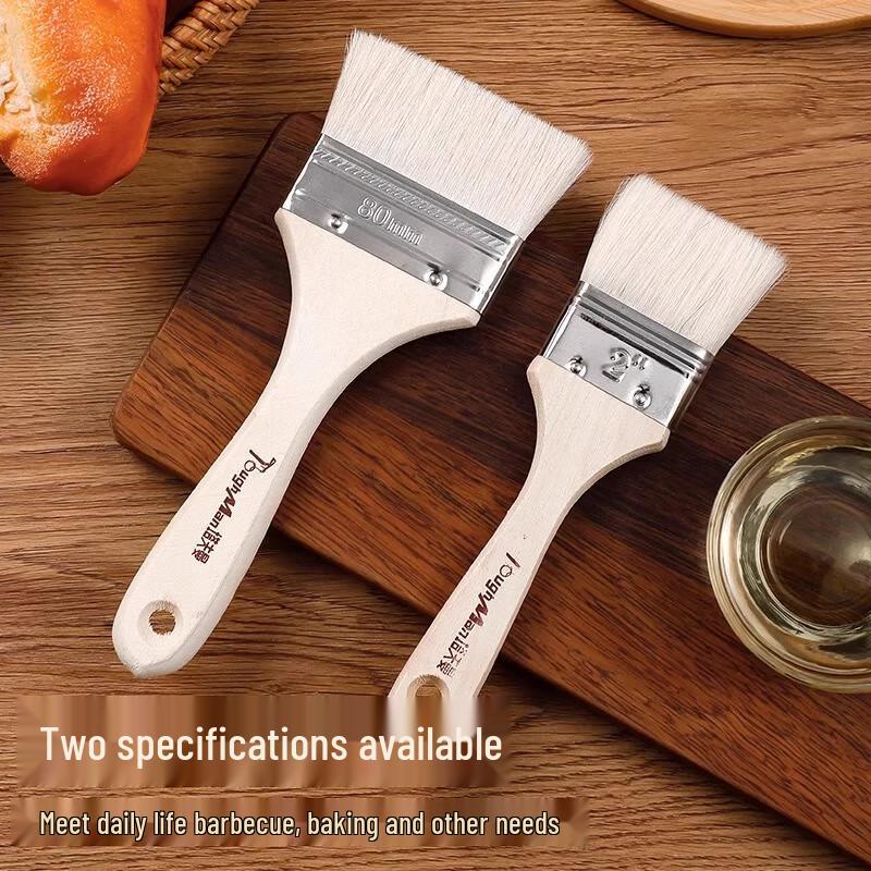 Zhaoran Food-Grade Wool Pastry & BBQ Brush Set, 3-Pack