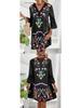 Women's Summer V-Neck Lace Patchwork Casual Printed Dress
