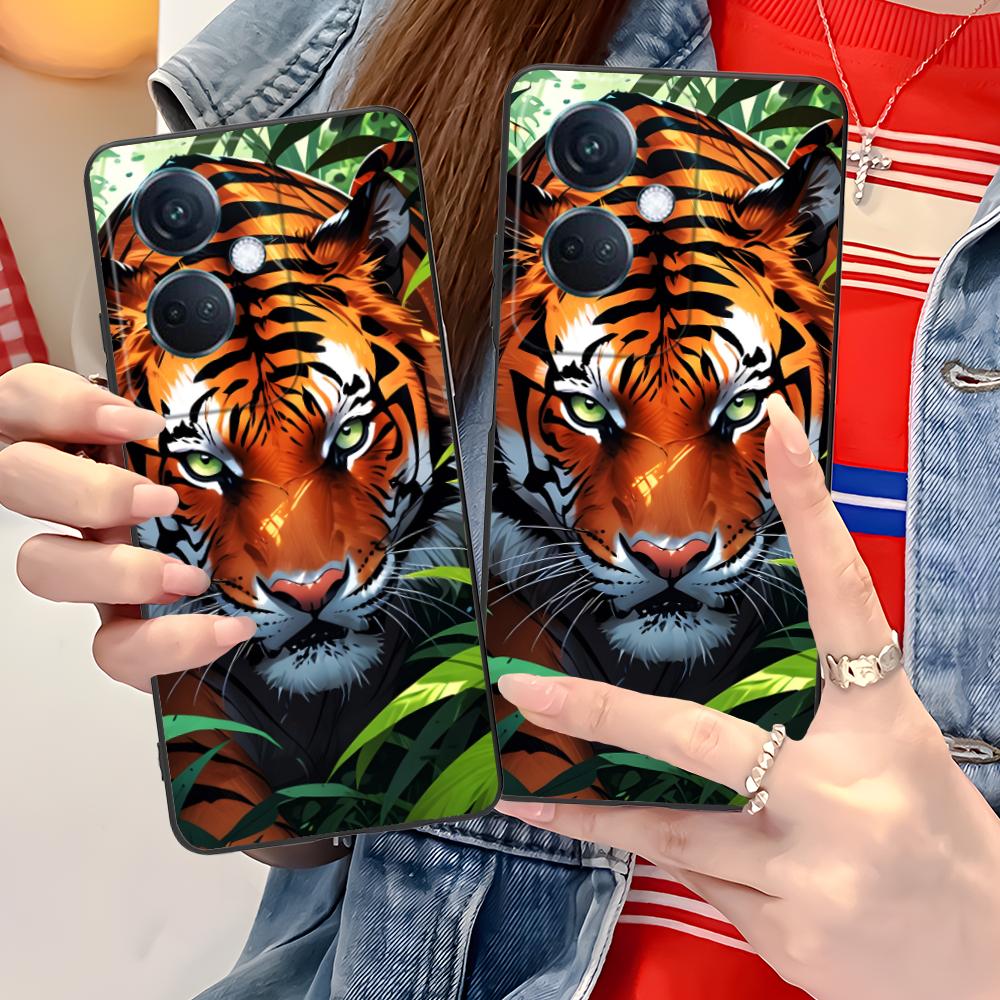 Tiger Neon Mobile Cell Phone Case for OPPO Find X9 X8 X7 X6 X5 X3 X2 Plus S Pro Ultra Lite Colorful Printing Cover Cover Luxury