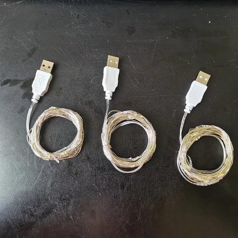 USB LED Fairy String Lights - Colorful Christmas Tree & Floral Decorations