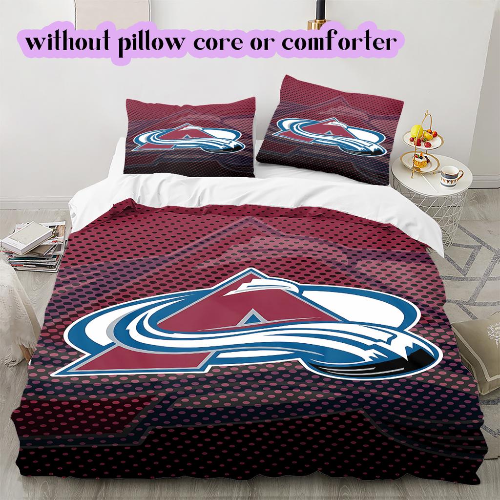 Set Copripiumino Trapuntato con Motivo Logo Hockey su Ghiaccio Federa Decorazione per la Casa Regalo di Compleanno (1* copripiumino + 2* federe, senza imbottitura)