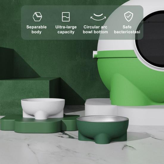 Pet Bowl Non-slip Detachable Double Bowls Dogs Cats Easy to Use No