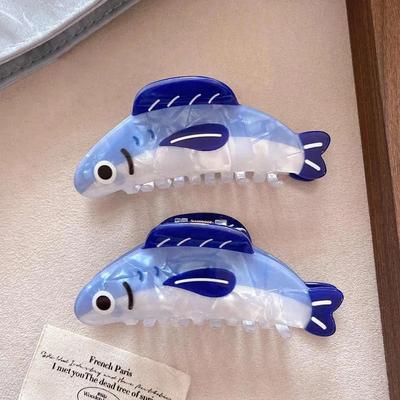 New Creative Ocean Sardine Hairpin Cute Texture Ponytail Hairpin Funny  and  Good-looking  Decorations  Delicate  Dress