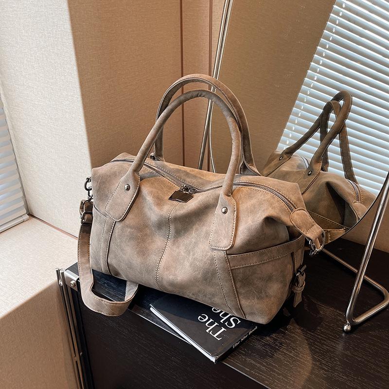 Stylish Large-Capacity Frosted Shoulder Bag: Versatile Women's Travel Handbag