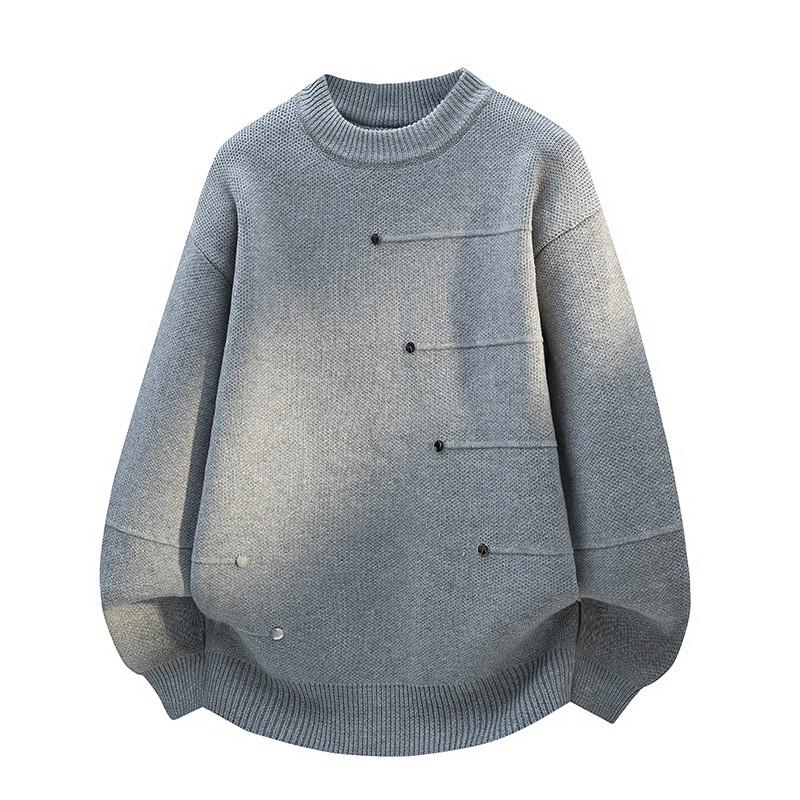 Mens Heavyweight Knit Sweater Long Sleeve Crew Neck Pullover Casual Base Layer Winter Wear
