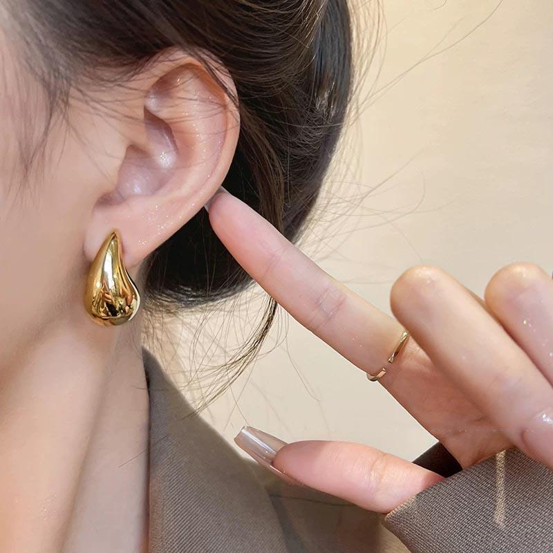 Neue trendige klobige Wassertropfen-Ohrringe für Frauen Persönlichkeit glänzende Tropfenohrringe Boho Teardrop-Ohrringe Mädchen Modeschmuck Geschenke