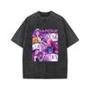 Street-style Women's Cotton Washed T-shirt, Popular Anime Printed Top, Loose O-neck Soft Short-sleeved Women's Clothing