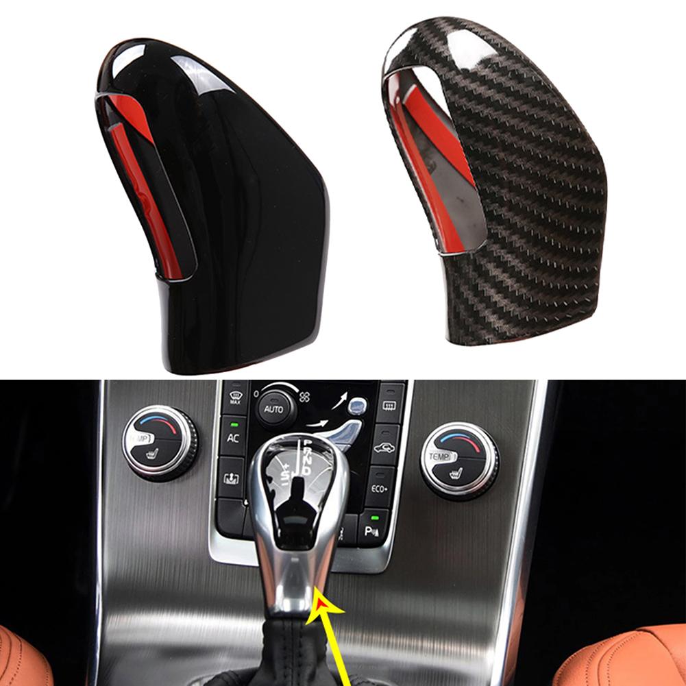 Luxurious ABS Carbon Fiber Gear Head Knob Cover Trim for Volvo XC60 S60 V40 2013 2017 Hassle Free Installation Material