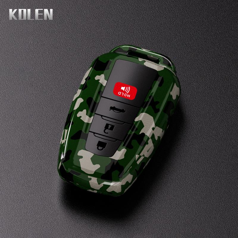 ABS Carbon Fiber Car Key Case Cover Shell For Toyota Prius Camry Corolla CHR C-HR RAV4 Land Cruiser Prado Protector Accessories