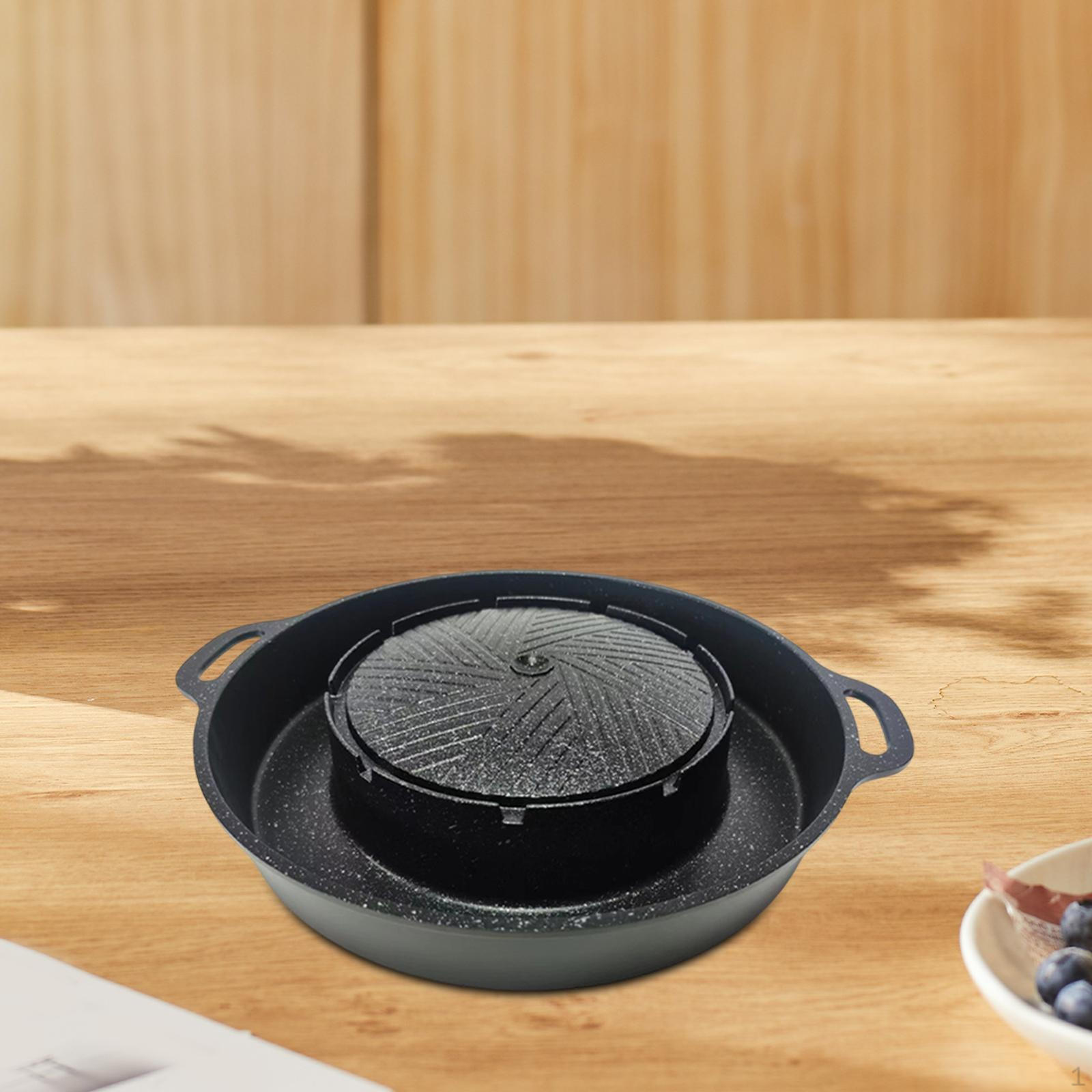 

2 в 1 сковорода-гриль корейская посуда для барбекю, портативный инструмент для приготовления пищи, поднос для мяса на гриле для путешествий в сад, S