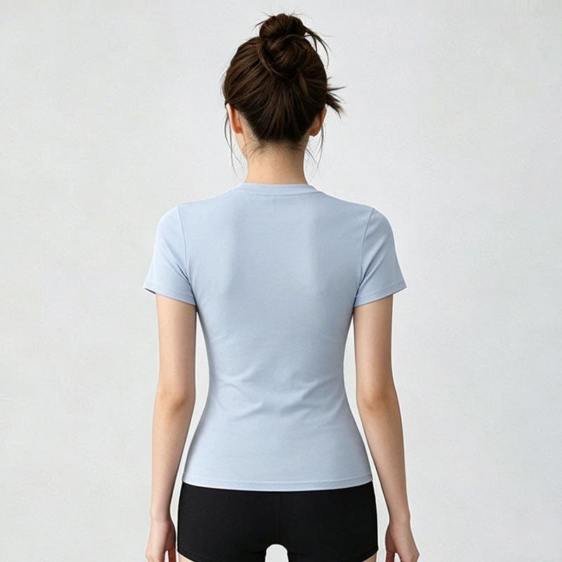 Skin-friendly and versatile sports top women's high-elastic breathable short-sleeved quick-drying and thin Pilates running fitness wear