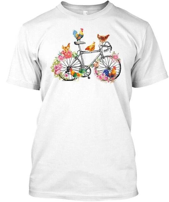 

Chicken- Bicycle And Flower TTshirt Made in the USA Size S to 5XL XL